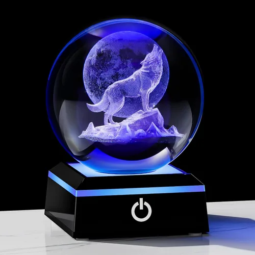 Vista 16 de Qianwei Regalos de mariposa para mujeres con bola de cristal 3D de 3.14" - 80mm, figuras de animales de cristal con láser, estatuas para decoración