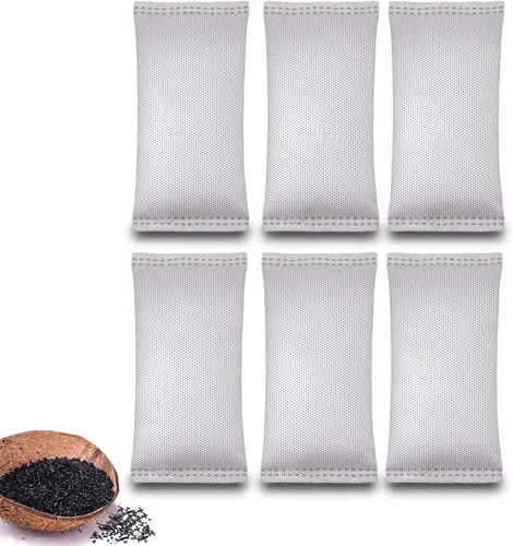 Vista 11 de Bolsas purificadoras de aire de carbón con cáscara de coco de 1.76 onzas, elimina olores y humedad, bolsas purificadoras de aire fresco natural
