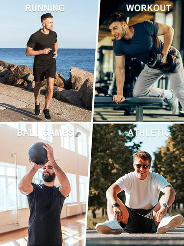 Vista 7 de Paquete de 3 camisetas deportivas para hombre, de secado rápido, secado rápido, secado rápido, secado rápido, para hombre
