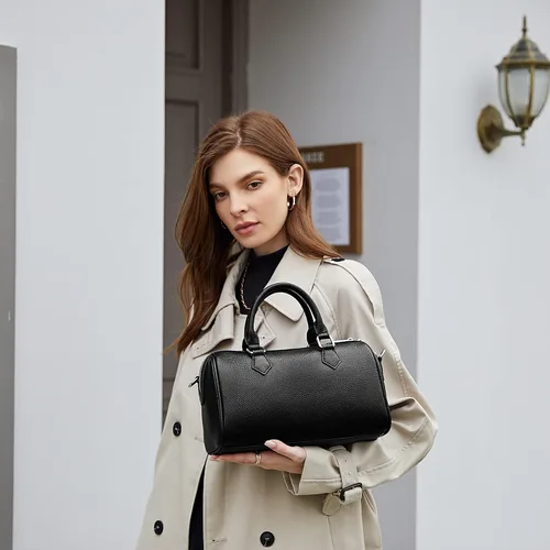 Vista 3 de HESHE Bolsos de cuero con asa superior para mujer, bolsos de cuero, bolso de mano, bolso de hombro, bolso cruzado de diseñador