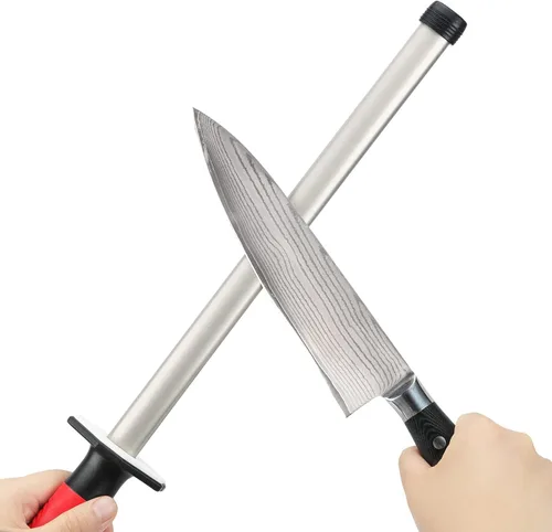 Vista 3 de DMD Afilador de varillas de cerámica de diamante de 12 pulgadas para cocina, hogar y jefe, afilador de cerámica. Buen accesorio de cocina