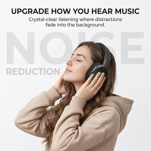 Vista 2 de iJoy - Auriculares ultra inalámbricos con micrófono, auriculares Bluetooth inalámbricos recargables sobre la oreja con 10 horas de reproducción