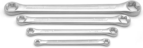 Vista 5 de Juego de llaves de caja E-Torx de 4 piezas, llaves de estrella hembra de doble extremo Kit de llave de acero CR-V resistente E6-E24