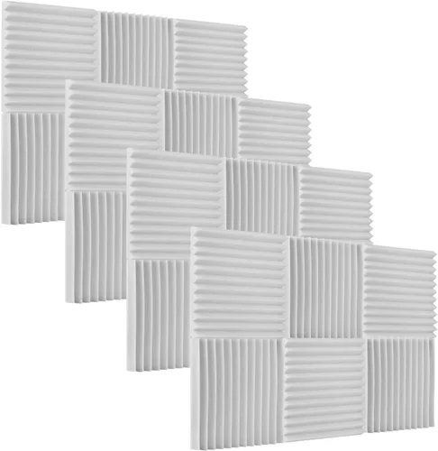 Vista 4 de Acoustic Foam Panels 12 Pack, 12x12x1 Inch Sound Absorbing Foam Dark gray