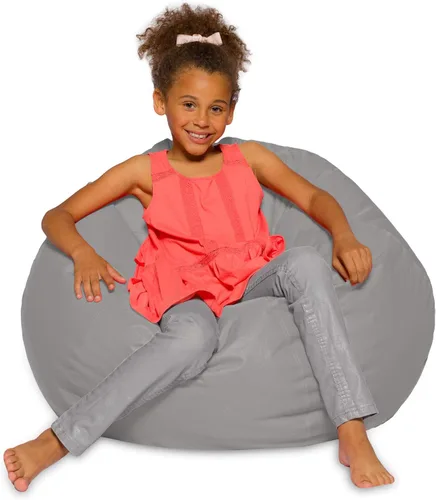 Vista 11 de Posh Creations - Sillón puff para niños, adolescentes y adultos, incluye funda extraíble y lavable a máquina, tamaño mediano de 27 pulgadas, lona