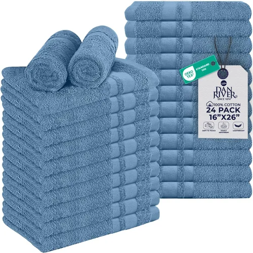 Vista 11 de DAN RIVER Juego de 24 toallas de salón de 100 % algodón, 16 x 26 pulgadas, altamente absorbentes y de secado rápido para manos, salones, spa