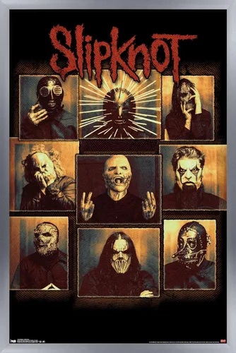 Vista 12 de Slipknot - Póster de pared a prueba de balas, 22.4 pulgadas de largo x 14.7 pulgadas, versión enmarcada en madera de granero