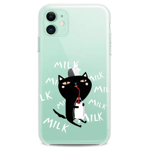 Vista 4 de Funda de TPU compatible con Apple iPhone 11 2019 modelo 6.1 pulgadas Iph 11 negro Baby Cats Kawaii Flexible Silicona Animales Diseño Lindo Felino