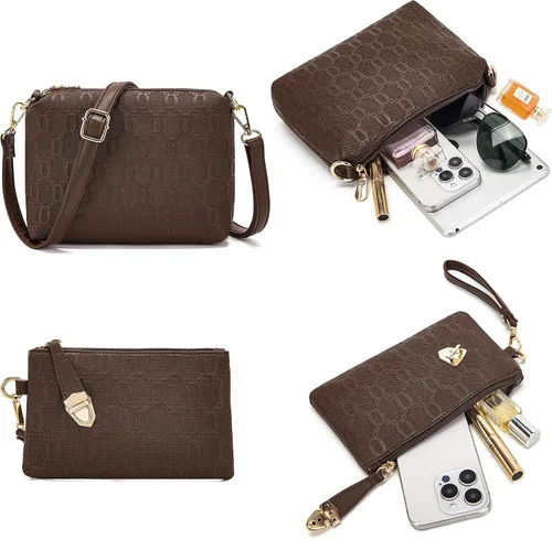 Vista 109 de Bolsos de mano de moda para mujer, bolsa de hombro, asa superior, bolsa de mano, juego de 4 piezas