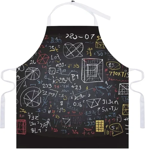 Vista 7 de Mathematics And Physics Cooking Aprons Unisex Kitchen Apron Adjustable Bib Apron with Pockets Waterdrop Resistant Chef Aprons for BBQ Drawing