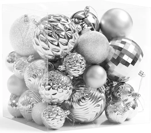 Vista 15 de Christmas Tree Ornaments - 36 PCS Shatterproof Christmas Ball Ornaments Set for Holiday, Wreath & Party Decorations (Multi-Size, Red, Gold)
