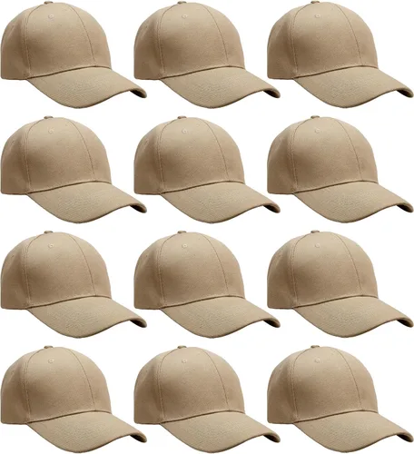 Vista 16 de Falari - 12 unidades de gorras de béisbol, lisas y de tamaño ajustable, venta al por mayor Verde militar