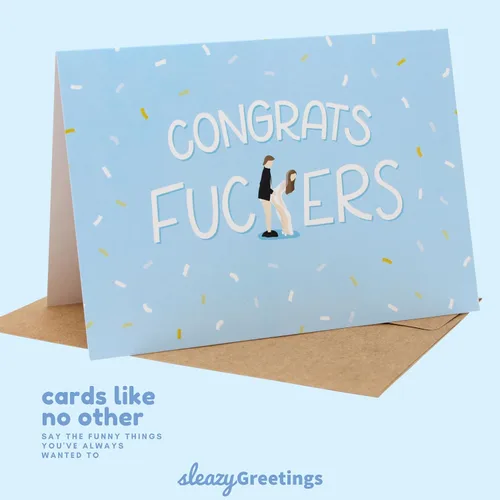Vista 5 de Sleazy Greetings Tarjeta de boda divertida para su despedida de soltera o despedida de soltera Tarjeta de compromiso inapropiada de mejor amiga
