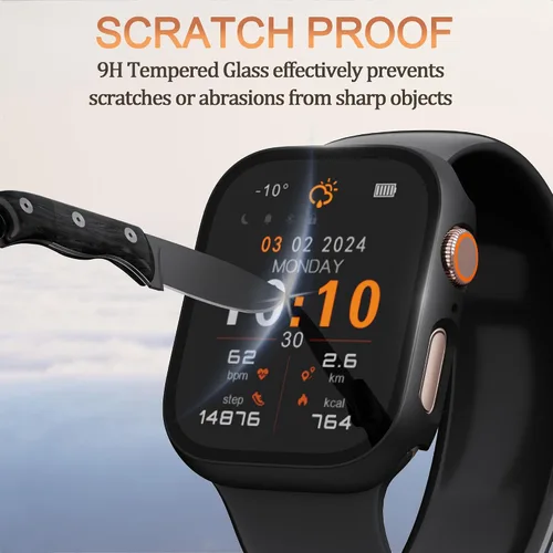 Vista 4 de Juego de 2 fundas de PC duro para Apple Watch SE 3 (2025) / SE2 / SE / Series 6/5/4, protector de pantalla de 40 mm, con protector de pantalla