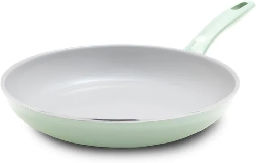 Vista 8 de GreenPan Dover - Sartén antiadherente de cerámica saludable de 10 pulgadas, sin PFAS, apta para lavavajillas, mango de agarre cómodo, gris