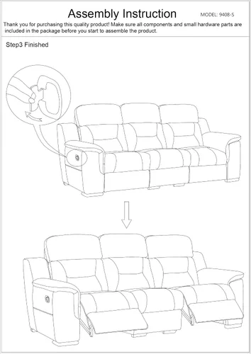 Vista 13 de Blackjack Furniture Walker Leather Match - Sofá reclinable tapizado para sala de estar, madera avellana