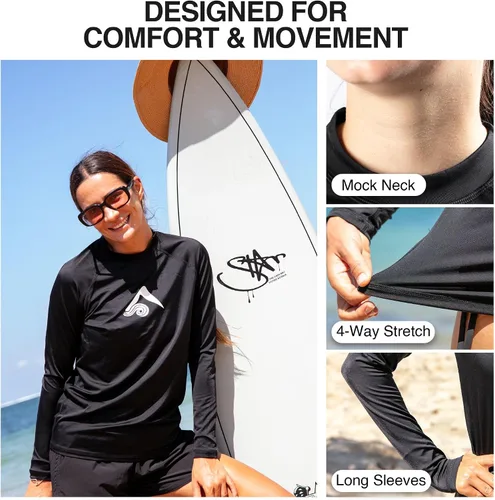 Vista 4 de Kanu Surf Rashguard de manga larga Keri UPF 50+ para mujer