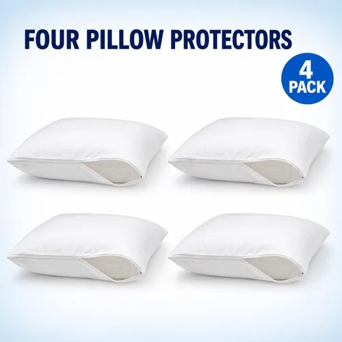 Vista 3 de Dependable Industries - Paquete de 4 protectores de almohada de vinilo