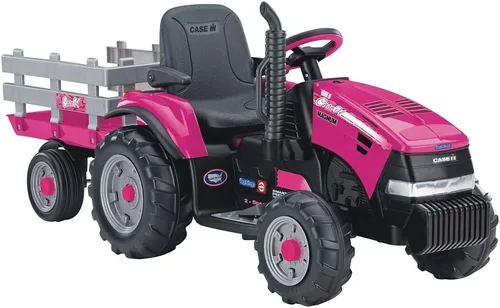 Vista 7 de Tractor con remolque Ride On Case IH Magnum de Peg Perego, color rosa