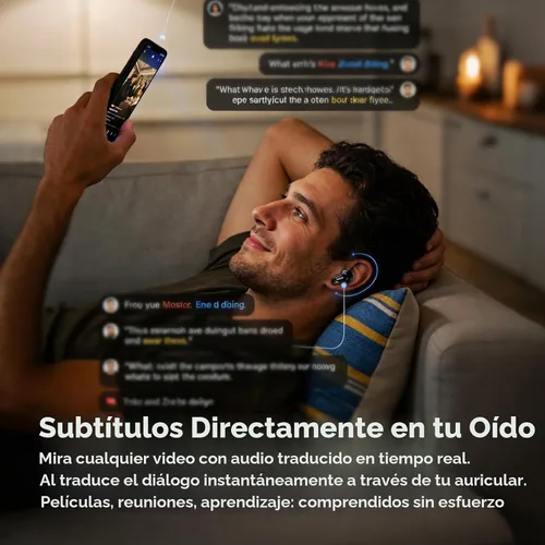 Vista 8 de MINISO MS105 Auriculares de Traducción AI en Tiempo Real, Auriculares Traductor Soportan 134 Idiomas con APP, Auriculares Traductor Bluetooth 6.0