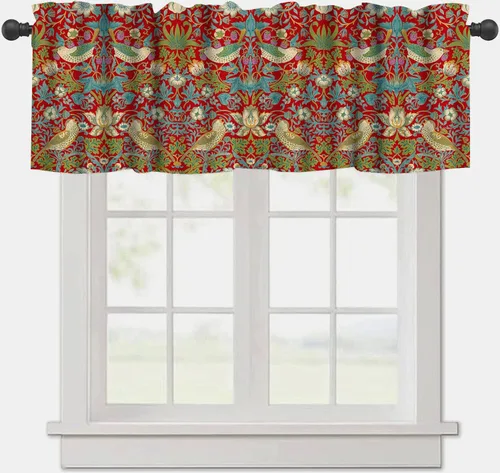 Vista 9 de William Morris - Cenefa de cocina, diseño retro de ladrones de fresas, estampado floral, para cocina, sala de estar, baño, cafetería, decoración