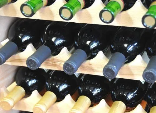 Vista 4 de Estante de vino de madera -48 botellas modulares de madera dura para vino (12 botellas x 4 estantes)