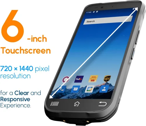 Vista 3 de Rayoungtek Robusto Android escáner de código de barras portátil computadora móvil 1D 2D QR Code NFC lector IP66 4G WiFi 6.0 "pantalla táctil