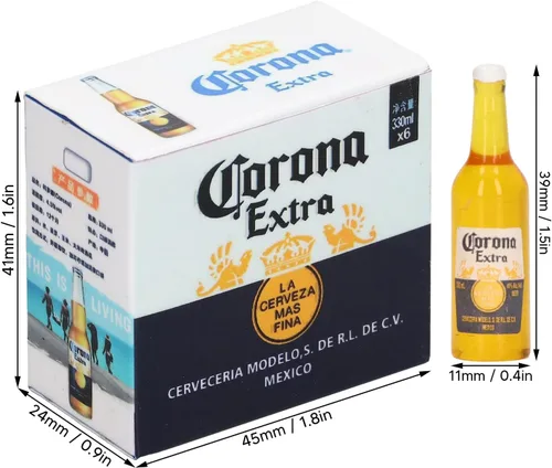 Vista 7 de Botellas de cerveza en miniatura, accesorios multiusos para casa de muñecas 1:12, detalles vívidos para regalos