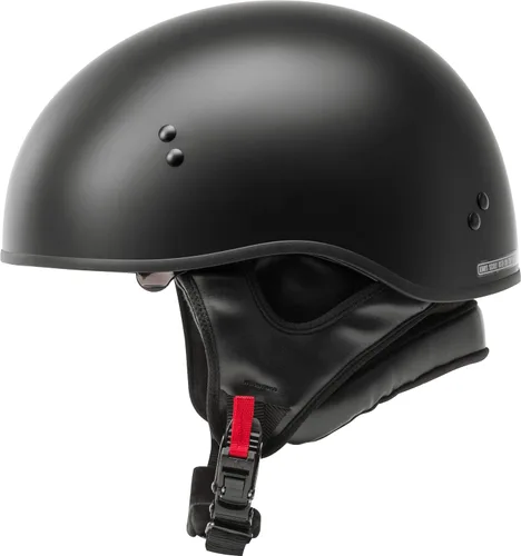 Vista 3 de GMAX HH-65 Naked Half Helmet (negro mate, XL) - Aprobado por FMVSS 218