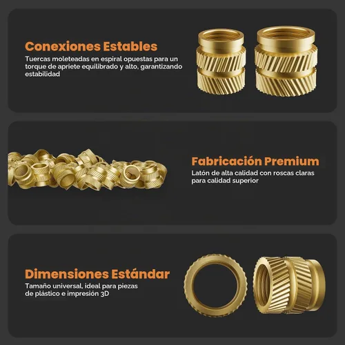 Vista 3 de HANGLIFE Inserciones Roscadas de Conjunto de Calor, Caja de Surtido M2 M2.5 M3 M4 M5 M6 (345 Piezas) Inserción de Conjunto de Calor para Componentes