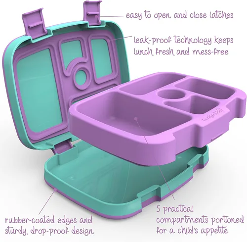 Vista 9 de Bentgo Juego de bolsas de almuerzo aisladas con estampado de lonchera estilo Bento, para niños (escamas de sirena)