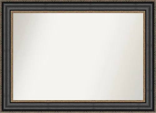 Vista 665 de Amanti Art Espejo personalizado, espejo de baño negro puente, espejo de pared o espejo de tocador de baño sobre el fregadero (26 x 26 pulgadas)