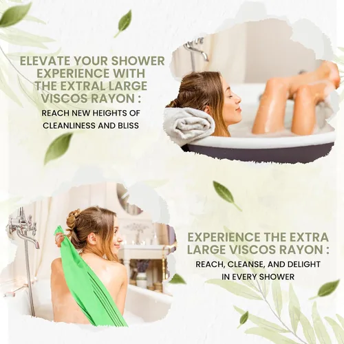 Vista 3 de etreetowel Tamaño Extra Grande 35.4" x 11" (2 PCs) Paños de Baño Exfoliantes Asiáticos Coreanos Manopla Exfoliante para Cuerpo y Espalda Guante Paño