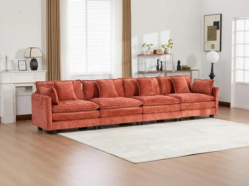 Vista 12 de Modular Sectional Couches Sofa, 4-Seat Cloud Couch with Double Layer Upholstered Seat Cushion, Breathable Chenille Fabric, for Living Room Bedroom