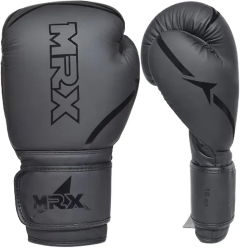 Vista 8 de MRX Guantes de boxeo para entrenamiento de combate, entrenamiento de combate, entrenamiento de combate, entrenamiento de sparring grappling Negro