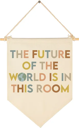 Vista 11 de Letrero de pared para aula, regalo para profesores, decoración inspiradora de vuelta a la escuela, bandera de pared con texto en inglés "Let's Root