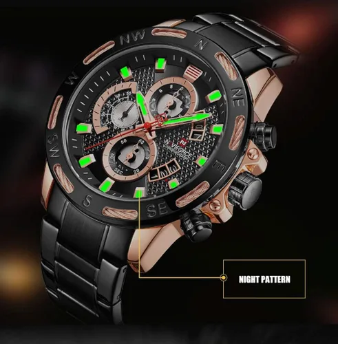 Vista 5 de NAVIFORCE NF9165 Reloj analógico de cuarzo con pulsera de acero inoxidable para hombre