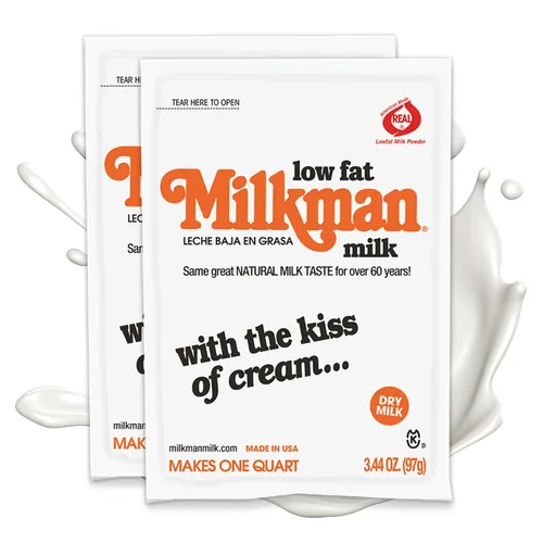 Vista 9 de Milkman Leche baja en grasa – Paquetes de leche seca instantánea en polvo – Para café, hornear o viajes – Solo tienes que añadir agua, hace un