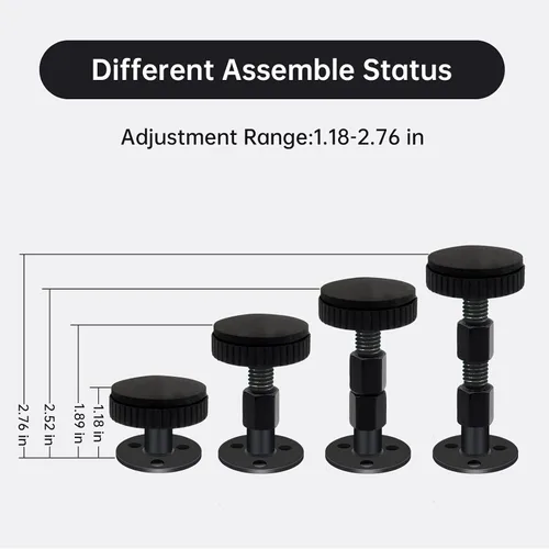 Vista 6 de LveSunny 4 topes de cabecera para pared, tapones ajustables para cabecero, tapón de ruido de cama para cabecero, sofá, parachoques de pared de cama