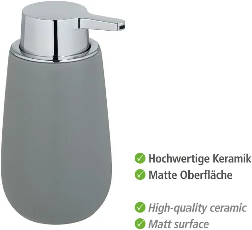 Vista 2 de Wenko 23648100 - Dispensador de jabón (3.7 x 6.3 x 3.1 in), color gris