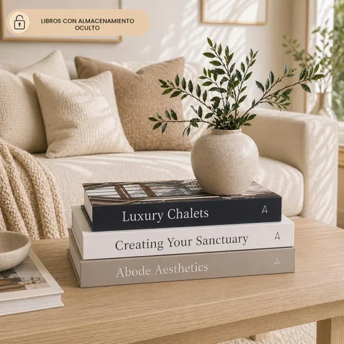 Vista 4 de Array & Arrow Libros decorativos para decoración del hogar, juego de 3 cajas de almacenamiento de libros de imitación con cierre magnético