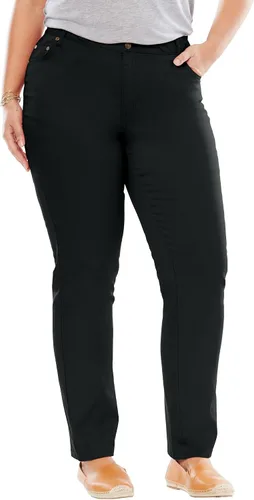 Vista 25 de Woman Within Jeans elásticos de pierna recta de 5 bolsillos Banana