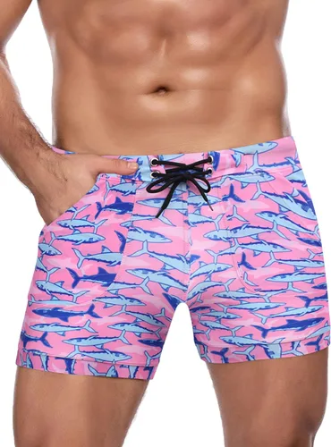 Vista 2 de COOFANDY Traje de baño para hombre de camuflaje de secado rápido con bolsillos