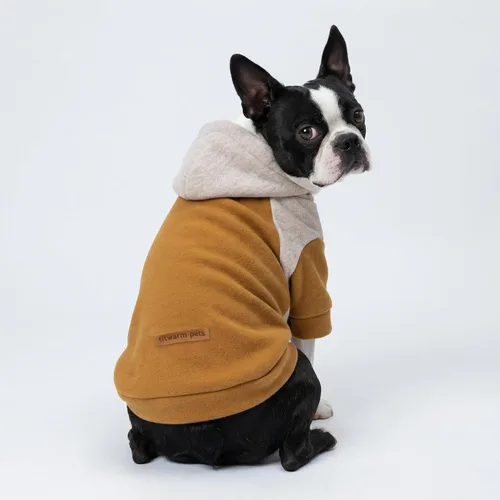 Vista 2 de Fitwarm - Sudadera con capucha para perros con bloques de color, ropa de invierno para perros pequeños niño niña, sudadera con capucha ligera