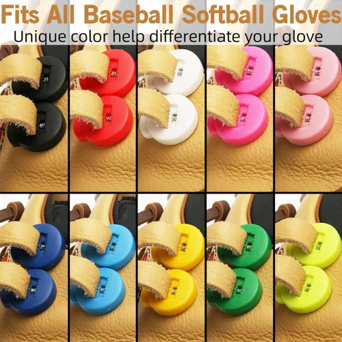 Vista 6 de AliBall Glove Locks - Juego de 8 cerraduras de encaje para guantes, nunca más necesitarás nudos, se adapta a todos los guantes de béisbol y sóftbol