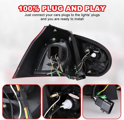 Vista 6 de ROXX Conjunto de luces traseras LED para Volkswagen Golf 5/GTI 2006, 2007, 2008, 2009, 2009, luces traseras de repuesto para Volkswagen Rabbit