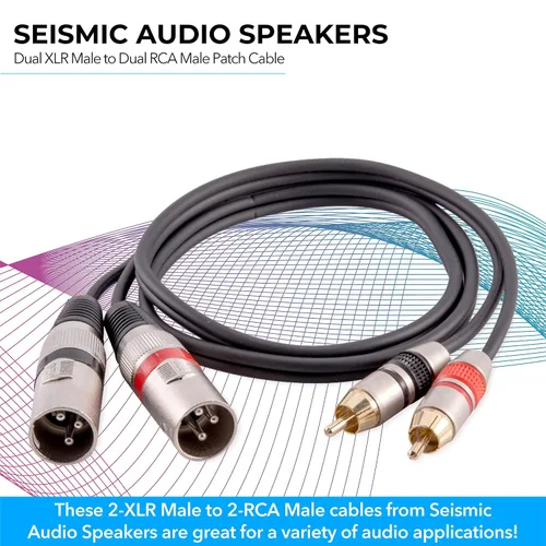 Vista 3 de Seismic Audio Altavoces 3 pies XLR Dual Cable de remiendo masculino, 2 XLR a 2 cables de audio RCA