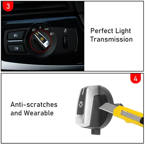 Vista 4 de Jaronx Compatible con Perilla de Control de Faros BMW, Interruptor de Control de Faros Mejorado Botón de Reemplazo de Interruptor de Luz Principal
