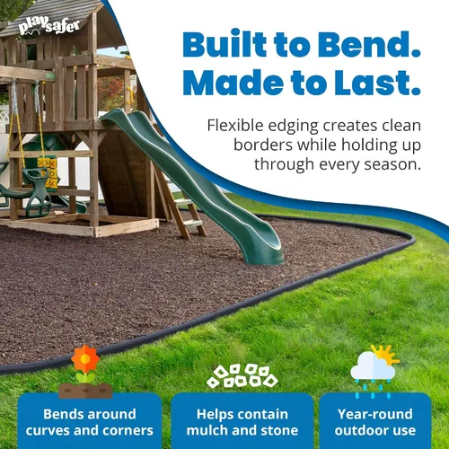 Vista 3 de Playsafer - Ribete de goma entrelazado flexible de 4' para áreas de juegos (1 paquete, terracota)