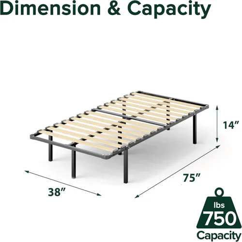 Vista 5 de Base inteligente MyEuro de Sleep Master. Soporte de colchón de tablillas de madera, Acero, Negro